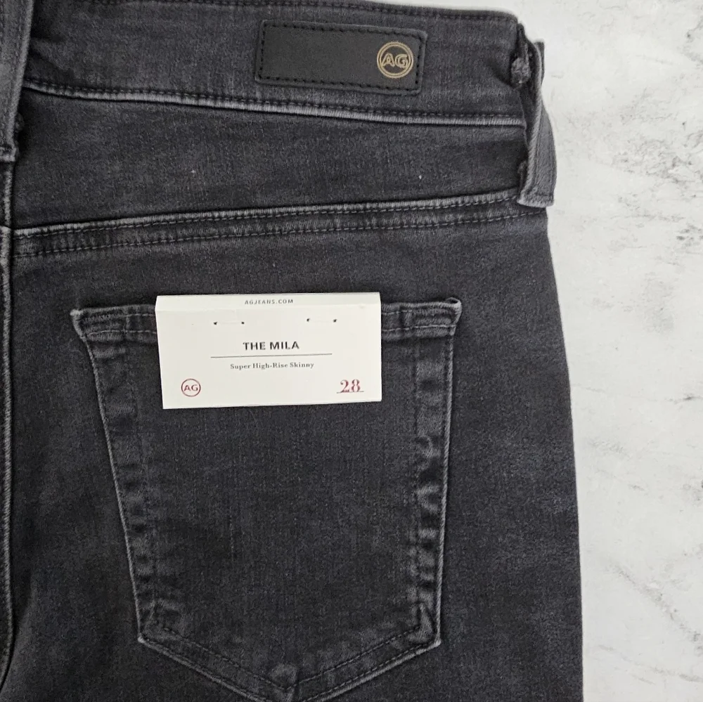 Ag Adriano Goldschmied The Mila Super High Rise Skinny‎ Ankle Black Jeans 28 NWT